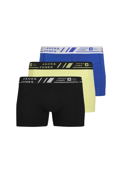 Jack & Jones Jacangus Erkek 3 Lü Set Sarı Mavi Siyah Boxer 12277576 Çok Renkli