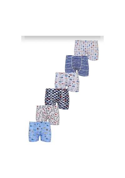Tutku 0254 Erkek Çocuk Desenli Boxer Şort 6 Adet Renkli