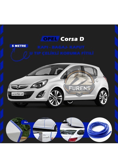 Opel Corsa D Oto Araç Kapı Koruma Fitili 5metre Parlak Mavi Renk