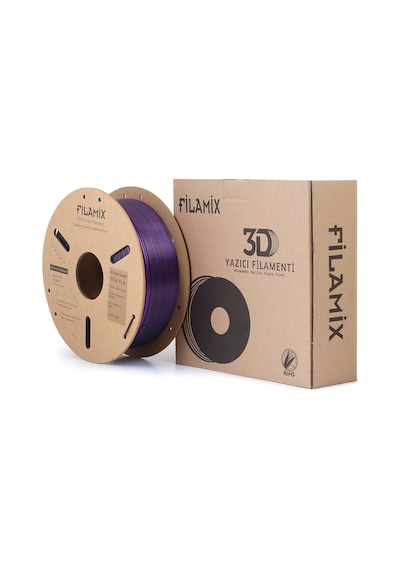 Filamix Magic Silk Çift Renk Pla Filament Siyah-mor 1.75mm 1kg