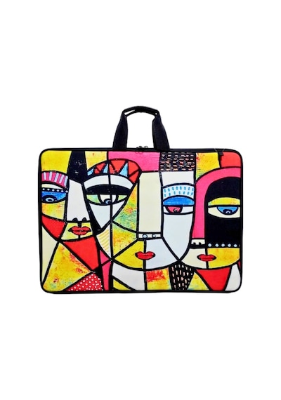 Askılı, Fermuarlı 35x50 Resim Çantası Su Geçirmez Ketenli Kumaş 35x50 Proje Çantası Picasso