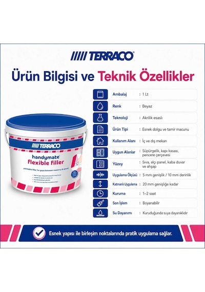 Terraco Handymate Duvar Ve Ahşap Arası Esnek Tamir Dolgu Macunu - (537187289)