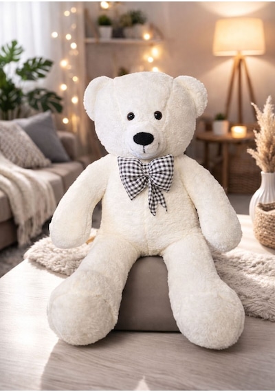 100 Cm Peluş Ayıcık Peluş Ayı Hediyelik Peluş Oyuncak Sevgiliye Ekru