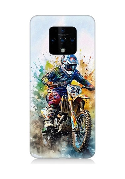 Tecno Camon 16 Uyumlu Motorsikletçi Desenli Silikon Kılıf