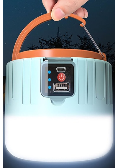 1200 Mah Şarjlı Solar Güneş Enerjili Kamp Feneri Powerbank 2 In 1 Kamp Lambası Beyaz