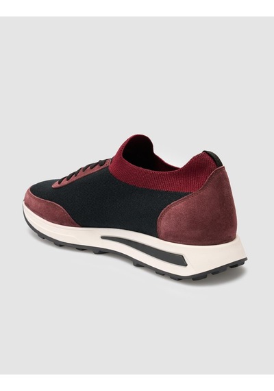 Triko Bordo Bağcıklı Erkek Spor Ayakkabı Bordo