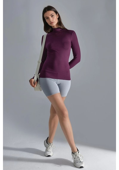 Hiccup Busem Slim Fit Yarım Balıkçı Yaka Bluz Leylak Moru