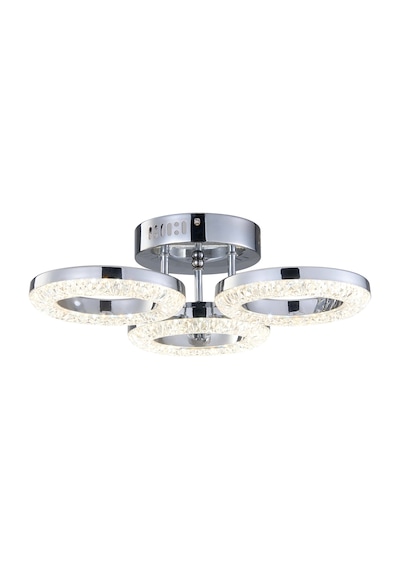 Oylum 3'lü Krom 24 Watt Kristalli Koridor Salon Led Plafonyer Avize Krom
