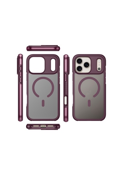 Buff Apple iPhone Uyumlu 18 Pro /17 Pro Magsafe Air Bumper Kılıf Dark Cherry Kiraz