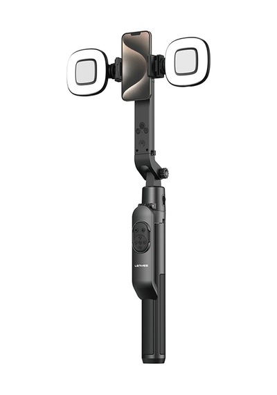 Lenyes Lph119 Yapay Zeka Destekli Dolgu Işıklı Kumandalı 360 Dönebilen Selfie Çubuğu Ve Tripod Siyah