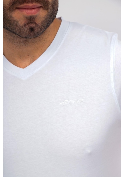 Fore Sport Erkek V Yaka T-shirt Beyaz