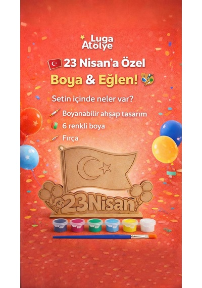 23 Nisan Ahşap Boyama Seti