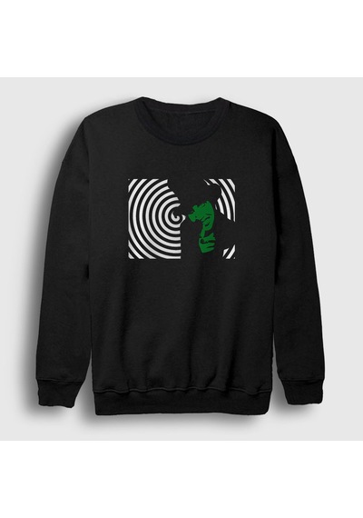 Presmono Unisex Spiral Marilyn Manson Sweatshirt Siyah