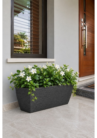 Bostann Dekoratif Saksı - Kalına 190 - 60l - Antrasit