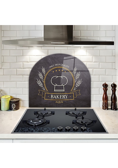 Decorita Cam Ocak Arkası Koruyucu | Oval Şekilli | Bakery Quality