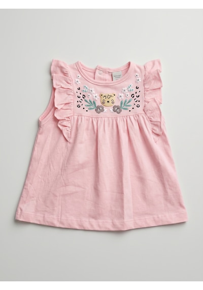 Nazar Baby Kız Bebek Baskılı Şortlu Takım Pembe