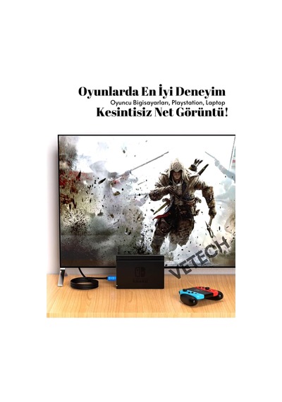 4k Hdmı Kablosu Hdtv 2.0v Oyuncu Bilgisayarı, Playstation, Xbox, Notebook İçin 1.5 Metre