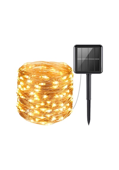 Borayris Güneş Enerjili Solar 22 Metre Peri Led Sarı Renk Dış Ortam 8 Çeşit Yanma Modu