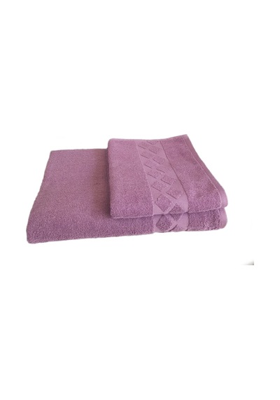Diamond Banyo Havlu Seti-90 X150 Cm+50x90 Cm-mürdüm