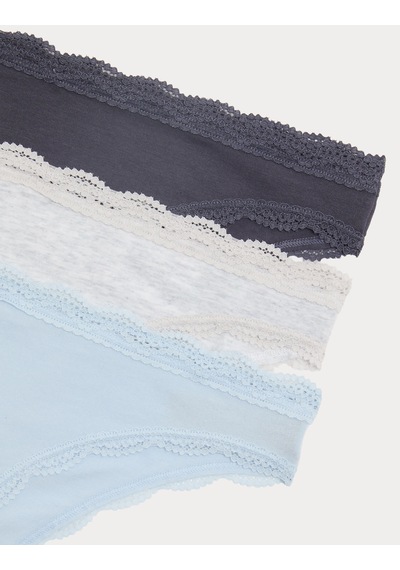 Marks & Spencer 3’lü Pamuk Karışımlı Brazilian Külot Seti T61004842B Gri