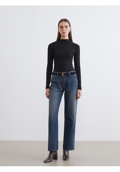Lcw Everyday Siyah Dik Yaka Kadın Body