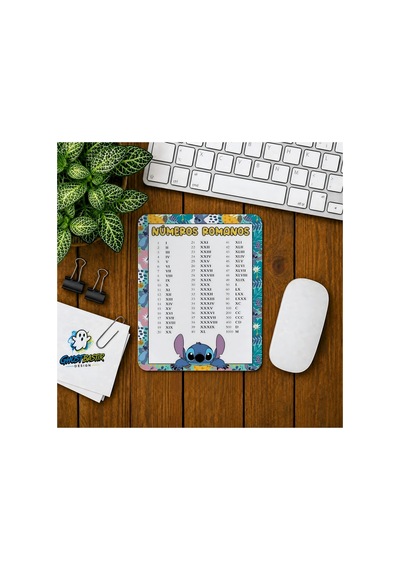 Stitch Roma Rakamları Baskılı Oyuncu Mousepad 0287