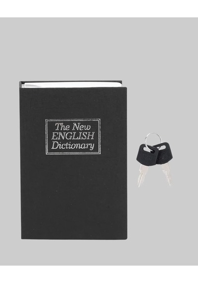 Anahtarlı Gizli Kitap Kasa Metal İç Yapı, Kamuflajlı Sözlük Tasarım Sarı