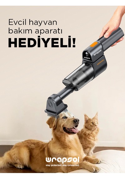 S12+ 3'ü 1 Arada Katlanabilir Araç Süpürgesi Güçlü Vakum, Üfleme Ve Evcil Hayvan Tüyü Temizleme 0 - 250 Watt