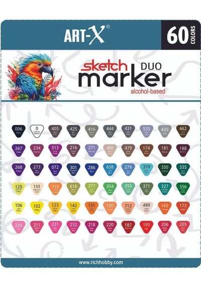 Art-x Sketch Marker Çift Taraflı 60 Renk