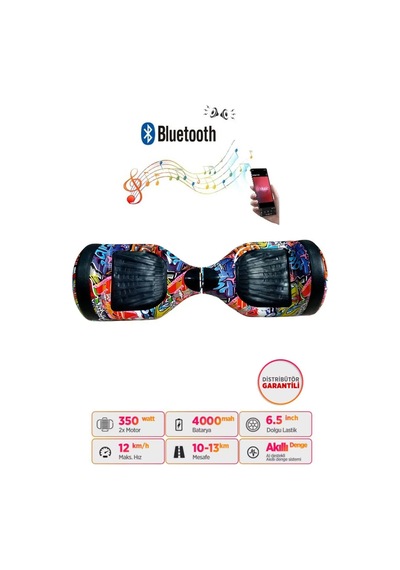 Citymate Hoverboard 6.5 inch Elektrikli Kaykay Scooter Bluetooth Hoparlörlü D11