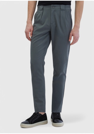 Ramsey Haki Çizgili Dokuma Jogging Fit Casual Pantolon