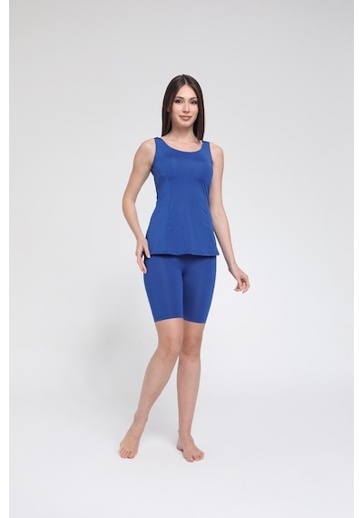 Chelly Kadın Düz Renk Askılı Taytlı Tankini S9003-04