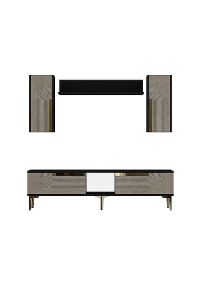 Tvr1502 Meyra Tv Ünitesi Takımı 150cm Antrasit-traverten-gold