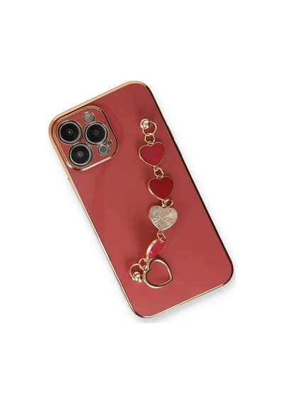 Newface Apple iPhone Uyumlu 13 Pro Max Kılıf Esila Silikon - Kırmızı Diğer
