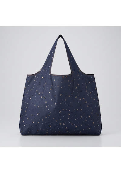 My Balli Store Büyük Boy Alışveriş Ve Pazar Çantası, Dayanıklı Polyester Omuz Tote Çanta Ay Desenli
