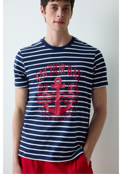 Penti Stripe Anchor Çok Renkli Şortlu Pijama Takımı