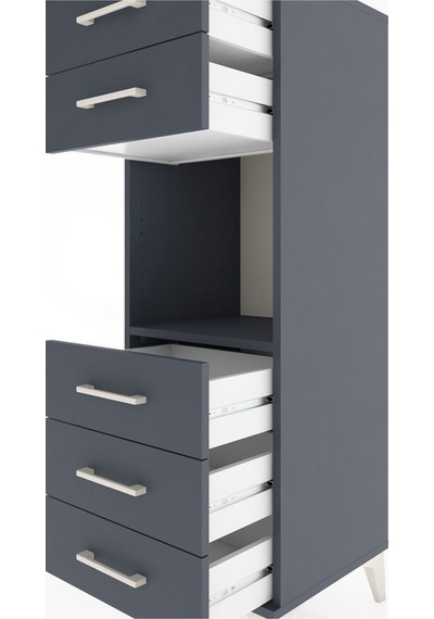 Hyperion Dolap Tek Raflı 5 Çekmeceli 44x44x134 Antrasit-antrasit Antrasit