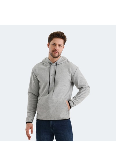 Slazenger VADIMIR Erkek Kapüşonlu Cepli Gri Sweatshirt