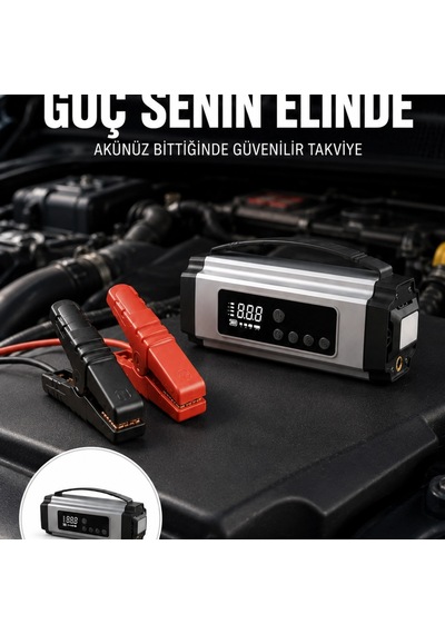 Yolda Kalmaya Son Dijital Ekranlı Akü Takviye Ve Hava Kompresörü Çok Fonksiyonlu Acil Güç Ünitesi Ye