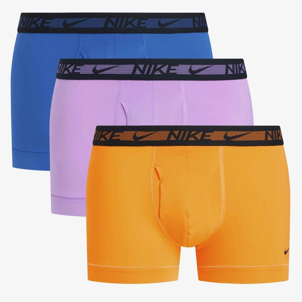 Nike Dri Fit Ultra Stretch 3 Pack Micro 3 Lü Paket Kısa Boxer Turuncu Mavi Lila Mavi - Turuncu