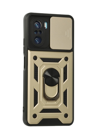 Poco F3 Kılıf Pars Lens Yüzüklü Silikon - Gold Bzsxx00 1