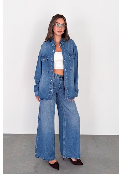 Kadın Açık Mavi Jean Denim Oversize Kalıp %100 Tencel Dökümlü Cepli Düğmeli Kot Gömlek Sofia-6002 Açik Mavi Kadın Açık Mavi Jean Denim Oversize Kalıp %100 Tencel Dökümlü Cepli Düğmeli Kot Gömlek Sofia-6002 Açik Mavi