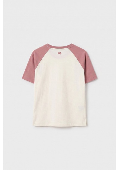 Ekru-gül Kurusu Standart Fit Reglan Kollu Kız Çocuk T-shirt - 75180 Ekru/gül Kurusu