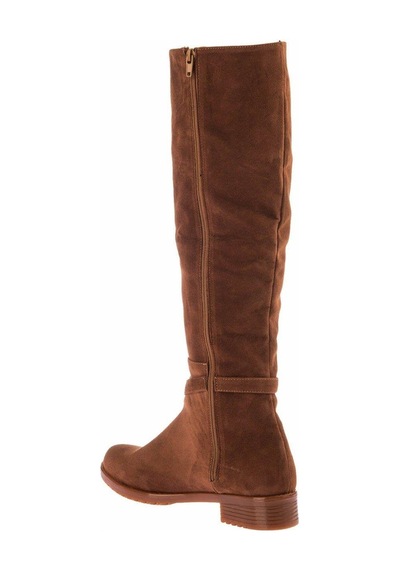 Fox Shoes E726203402 Taba/altın Süet Alçak Topuklu Kadın Çizme Taba/altın-süet