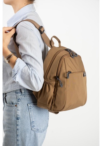 Baginn Kadın Sırt Çantası Ultra Hafif Paraşüt Kumaş Su İtici Kumaş Günlük Sırt Çantası Ölçüsü 30 24 Cm Kahverengi