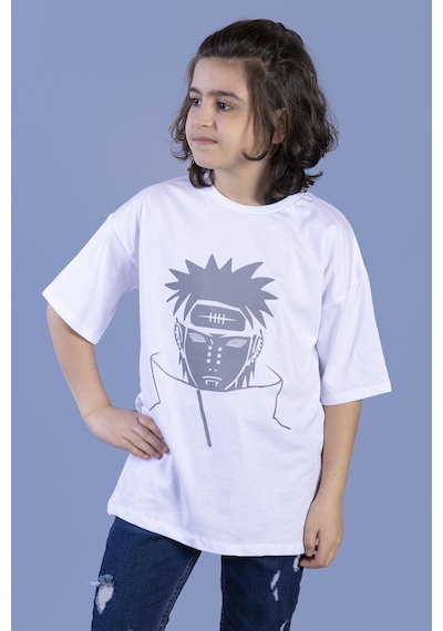 Toontoy Kids Toontoy Unisex Çocuk Reflektör Baskılı Tişört Beyaz