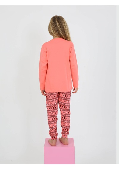 Kız Çocuk Uzun Kollu %100 Pamuklu Pijama Takımı Cookie Team SOMON