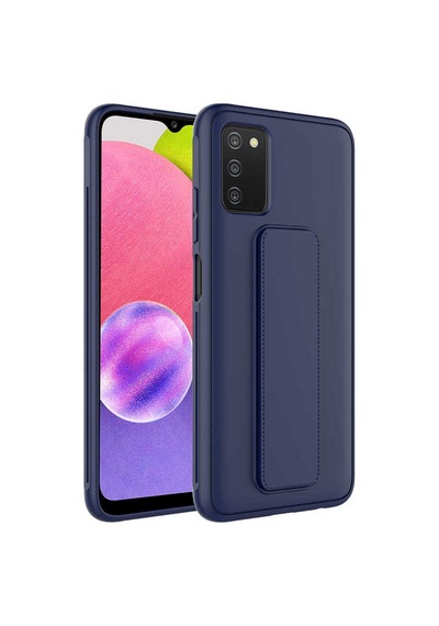 Galaxy A03s Kılıf Zore Qstand Kapak Lacivert