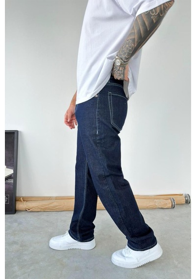 Koyu Mavi Soft Degrade Baggy Pantolon