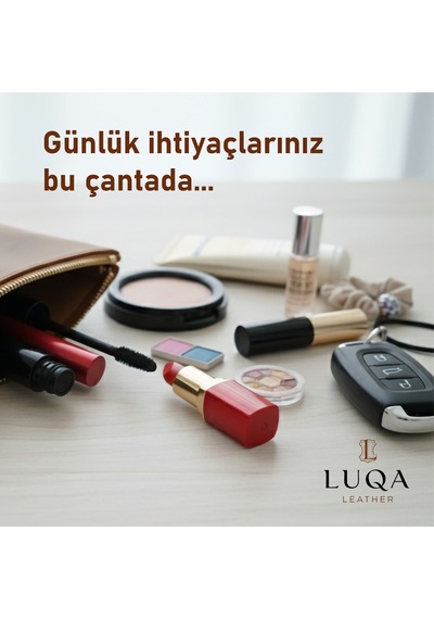 El Yapımı Lüks Hakiki Deri Makyaj Çantası Çok Fonksiyonlu, Şık Ve Dayanıklı Seyahat Makyaj Çantası
